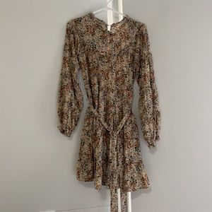 Storia dress floral tie around waist tiered size s